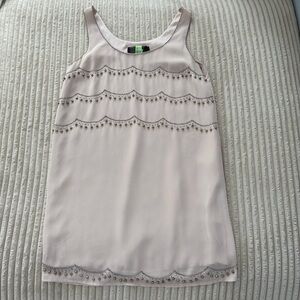 Nude H&M Beaded Scalloped Dress 4